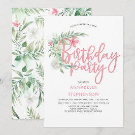 Invitación Fiesta de cumpleaños de las Flores de Playa Tropic