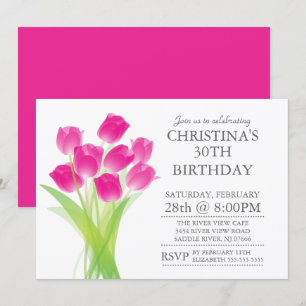 Invitación Fiesta de cumpleaños de las flores de tulipán tipo