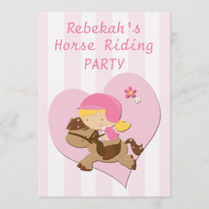 Invitación Fiesta de cumpleaños de las franjas rosadas de amo