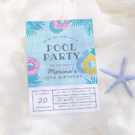 Invitación Fiesta de cumpleaños de las hojas de palmera y la 