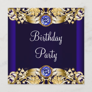 Invitación Fiesta de cumpleaños de las mujeres de oro azul de