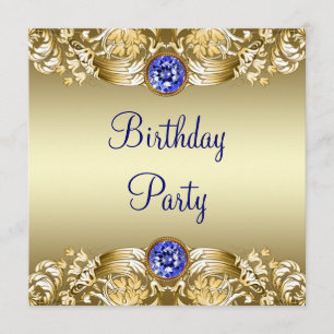Invitación Fiesta de cumpleaños de las mujeres de oro azul de