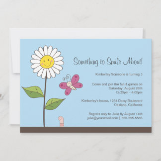 Invitación Fiesta de cumpleaños de las niñas Daisy & Butterfl