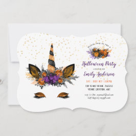 Invitación Fiesta de cumpleaños de las niñas de Halloween Uni