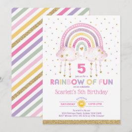 Invitación Fiesta de cumpleaños de las niñas de las nubes arc