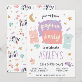 Invitación Fiesta de cumpleaños de las niñas Fiestas Pajama, 