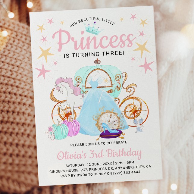 Invitación Fiesta de cumpleaños de las niñas Princesas (Subido por el creador)
