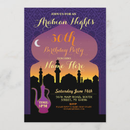 Invitación Fiesta de cumpleaños de las noches árabes Invitan 