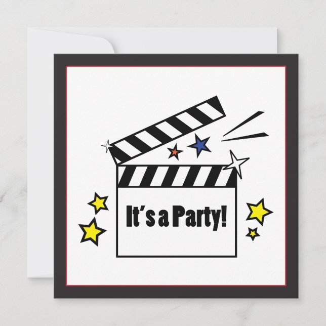 Invitación Fiesta de cumpleaños de las películas (Anverso)