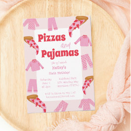 Invitación Fiesta de cumpleaños de las Pizza y Pajama