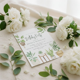 Invitación Fiesta de cumpleaños de las Plantas Potadas de Boh