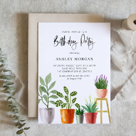 Invitación Fiesta de cumpleaños de las Plantas Potadas de Boh