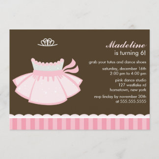 Invitación Fiesta de cumpleaños de las princesas de ballet ro
