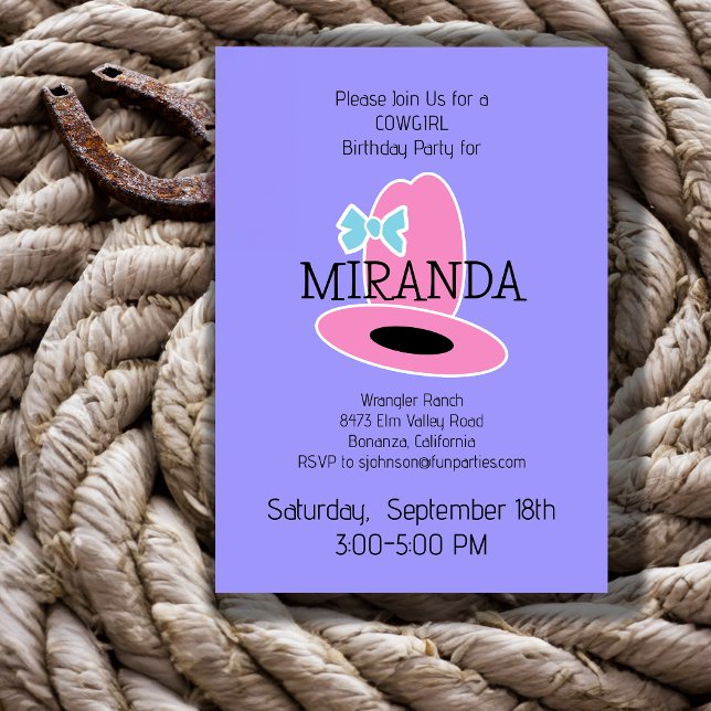 Invitación Fiesta de Cumpleaños de las Vaqueras (Subido por el creador)