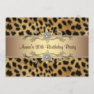 Invitación Fiesta de cumpleaños de leopardo