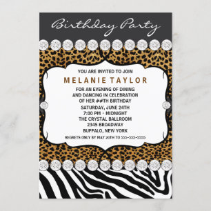 Invitación Fiesta de Cumpleaños de Leopardo Cebra