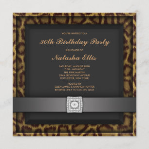 Invitación Fiesta de cumpleaños de leopardo cualquier número