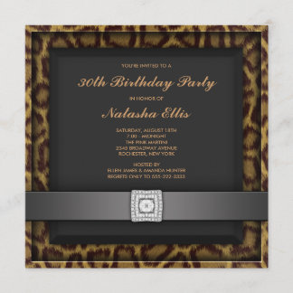 Invitación Fiesta de cumpleaños de leopardo cualquier número