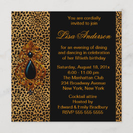 Invitación Fiesta de Cumpleaños de Leopardo Lujoso