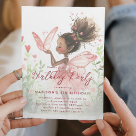 Invitación Fiesta de cumpleaños de Little Black Fairy Balleri