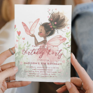 Invitación Fiesta de cumpleaños de Little Black Fairy Balleri
