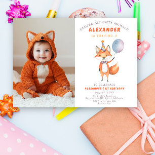 Invitación Fiesta de cumpleaños de Little Fox