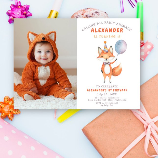 Invitación Fiesta de cumpleaños de Little Fox (Subido por el creador)
