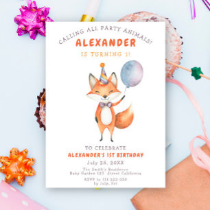 Invitación Fiesta de cumpleaños de Little Fox