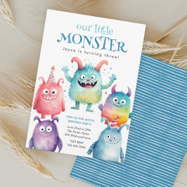 Invitación Fiesta de Cumpleaños de Little Monster Kids