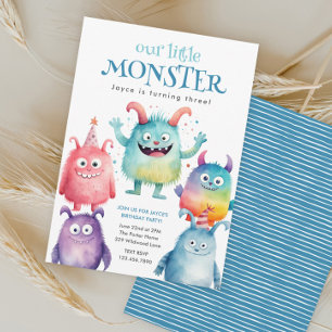 Invitación Fiesta de Cumpleaños de Little Monster Kids