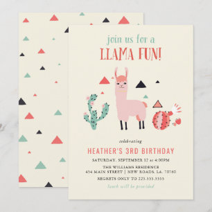 Invitación Fiesta de cumpleaños de Llama