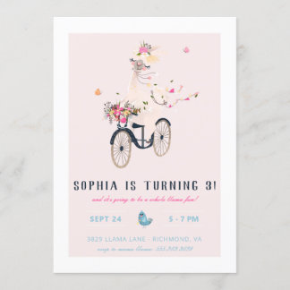 Invitación Fiesta de cumpleaños de Llama