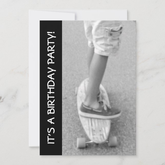 Invitación Fiesta de cumpleaños de Longboard (Anverso)