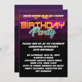 Invitación Fiesta de cumpleaños de los años 80 del Retro Suns