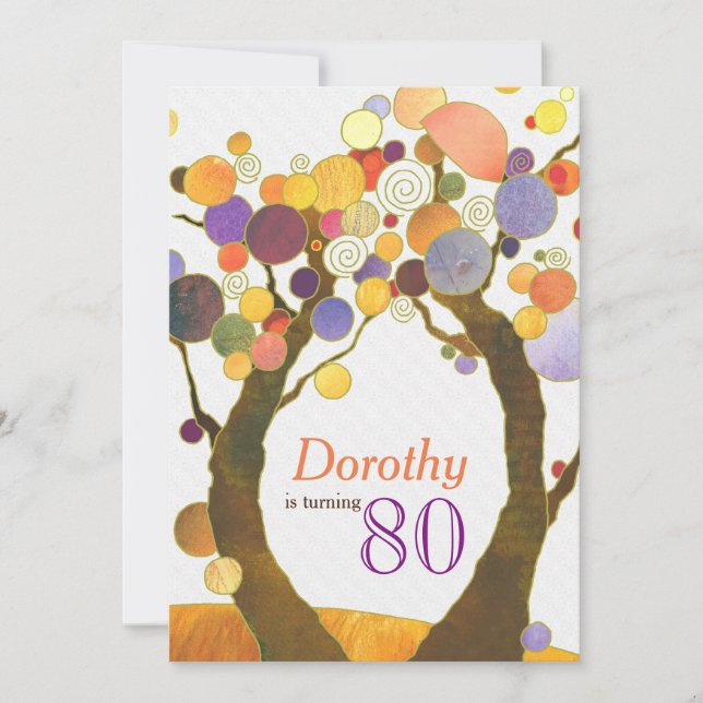 Invitación Fiesta De Cumpleaños De Los Árboles Del Amor (Anverso)