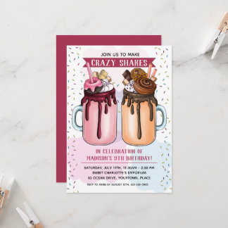 Invitación Fiesta de cumpleaños de los batidos extremos