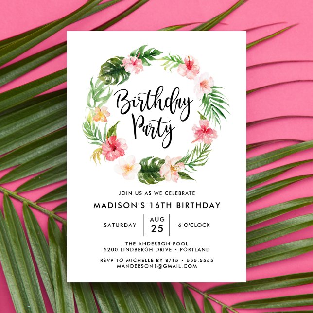 Invitación Fiesta de cumpleaños de los Blooms Tropicales (Subido por el creador)