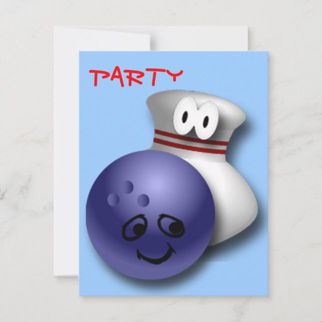 Invitación Fiesta de cumpleaños de los bolos (Anverso)