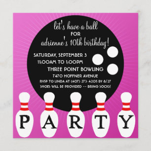 Invitación Fiesta de cumpleaños de los bolos del fiesta del