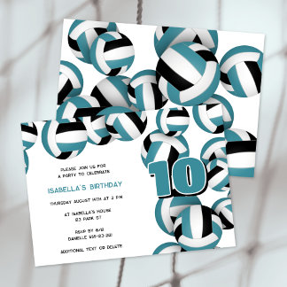 Invitación fiesta de cumpleaños de los chicos de voleibol neg