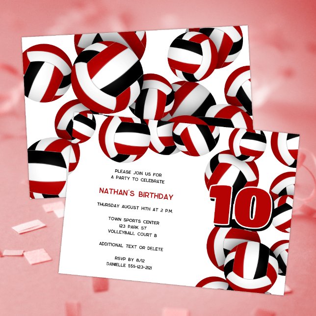 Invitación fiesta de cumpleaños de los chicos de voleibol neg (Subido por el creador)