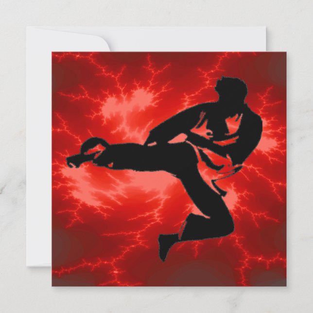Invitación Fiesta de cumpleaños de los chicos Karate (Anverso)