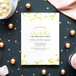 Invitación Fiesta de cumpleaños de los confetti amarillos<br><div class="desc">Invitaciones modernas y de moda en un elegante tema de confeti perfecto para fiestas de cumpleaños,  fiestas de soltera,  reuniones familiares,  fiestas de Año Nuevo,  fiestas de Navidades,  fiestas de oficina,  duchas para bebés y más!</div>