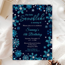 Fiesta de cumpleaños de los copos de nieve azules 