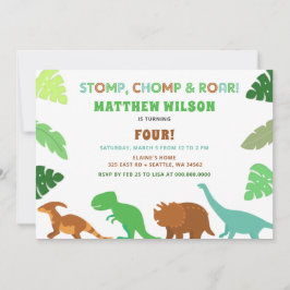 Invitación Fiesta de cumpleaños de los dinosaurios