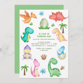 Invitación Fiesta de cumpleaños de los dinosaurios