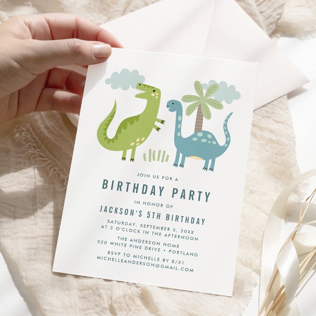 Invitación Fiesta de cumpleaños de los dinosaurios (Subido por el creador)