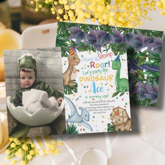 Invitación ¡Fiesta de cumpleaños de los dinosaurios bebés! Fo (Subido por el creador)