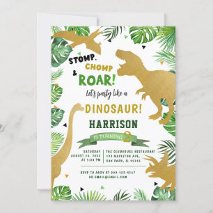 Invitación Fiesta de cumpleaños de los dinosaurios de la isla