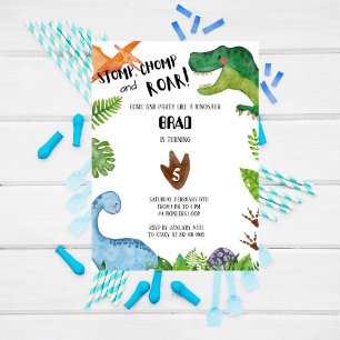 Invitación Fiesta de cumpleaños de los dinosaurios de la jung